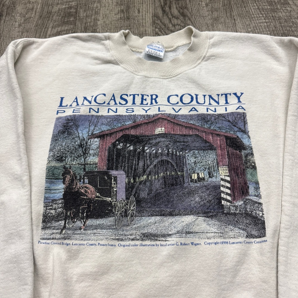 Vintage Lancaster County Pennsylvania Amish Crewneck Sweatshirt L - Picture 4 of 5